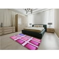 thumbnail image 5 of Ahgly Company Machine Washable Indoor Square Transitional Magenta Pink Area Rugs, 7' Square, 5 of 7