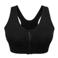 thumbnail image 1 of Women's Zip Front Sports Bra Wireless Bra Active Yoga Tank Top Racerback Sports Bra, 1 of 6