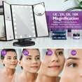 Hamswan Trifold Makeup Mirror, Lighted Makeup Mirror with 21 LED