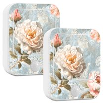 Yayeee 2-Pack Plug in LED Night Lights with Light Sensors Motion Detectors, Whimsical Rose