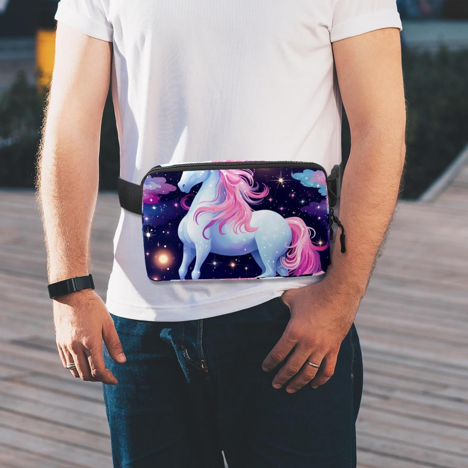 Star Unicorns Lightweight Adjustable Extension Strap Unisex Fanny Pack Waist Pack Cross Body Bag