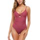 thumbnail image 1 of Traje de baño de una pieza adelgazante con cuello en V y cuello en V de color sólido cómodo para mujer OAVQHLG3B Store  lin121212, 1 of 4