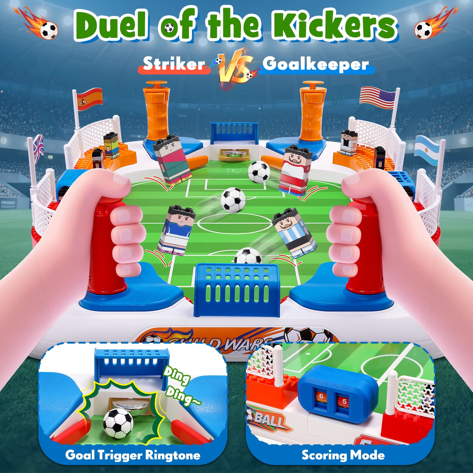 Mini Foosball Table Game, Gifts for 3-12 Year Old Kids Boys Tabletop Soccer Games, Soccer Pinball for Indoor Game for Adults Kids Family