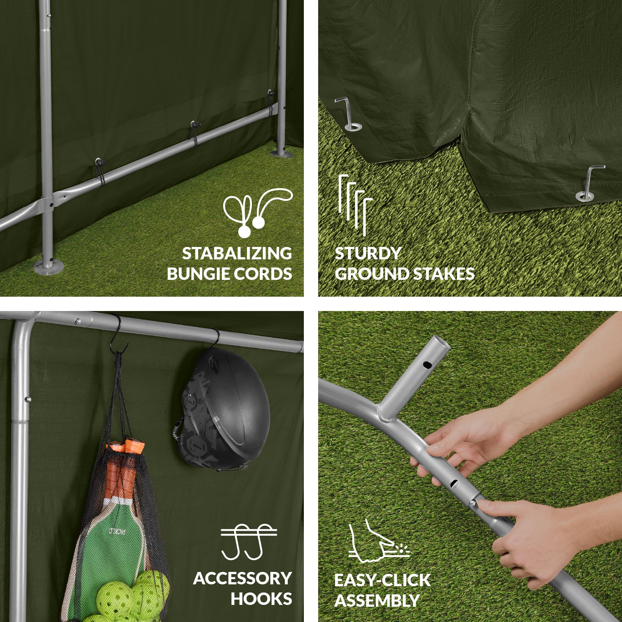Best Choice Products 10x8ft Outdoor Fabric Storage Shed, Steel Frame, Dual Roll-Up Zipper Doors, Window - Forest Green