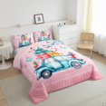 thumbnail image 3 of Feelyou Blue Xmas Car 01, Christmas Tree Gifts Twin Comforter Sets, Pink Princess Style Reversible Bedding Set, Ultra Soft Home Decor, 2pcs, 3 of 8