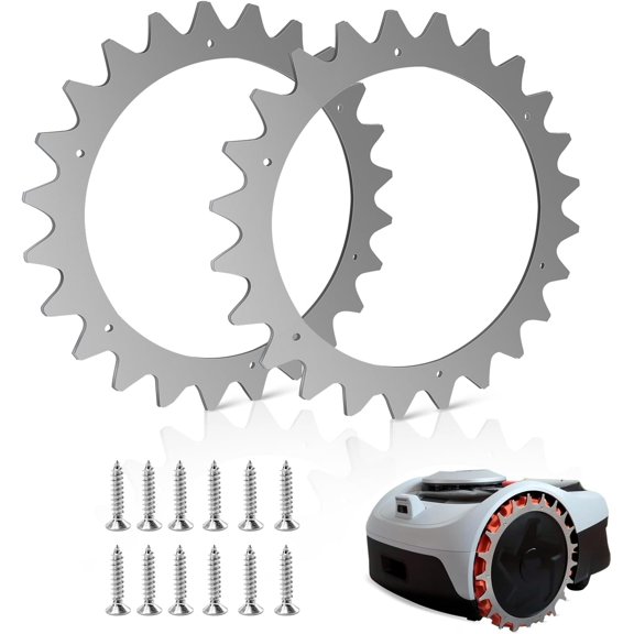 Traction Enhancement Spikes for Segway Navimow i105E/i108E, 2-Pack 257mm Stainless Steel Anti-Slip Wheel Spikes & 12 Installation Screws
