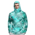 thumbnail image 5 of Havenx Uv Protection Shirts for Men Plant Print Long Sleeve Rapid Dry Hoodie with Mask Hooded Upf 50+ Shirt Rash Guard Hiking Running Fishing Athletic Workout Clothing,Green 2XL, 5 of 5