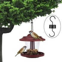 Darzheoy Bird Feeders for Outdoors Hanging, Squirrel Proof Wild Bird Feeders with Hook for Garden Yard Outdoor Decoration, Round Roof Design for Sun-Proof and Rainproof