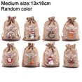 thumbnail image 1 of 10/1 piezas de bolsas de lino con cordón para Navidad, bolsas para envolver dulces y refrigerios para niños, bolsas de arpillera para guardar pulseras y joyas, bolsas para decoración navideña, 1 of 5