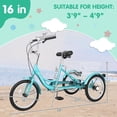 thumbnail image 5 of MOONCOOL 16 inch Kids Tricycle, Single-Speed Three Wheeled Bike for 3'9" to 4'9" 3-13 Year Old Boys & Girls, Children Stable Trike with Large Rear Basket, 5 of 8