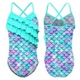 thumbnail image 5 of URMAGIC Toddler Kid Girls One Piece Swimsuits Ruffle Swimwear Beach Bathing Suit 2-12 Years, 5 of 9