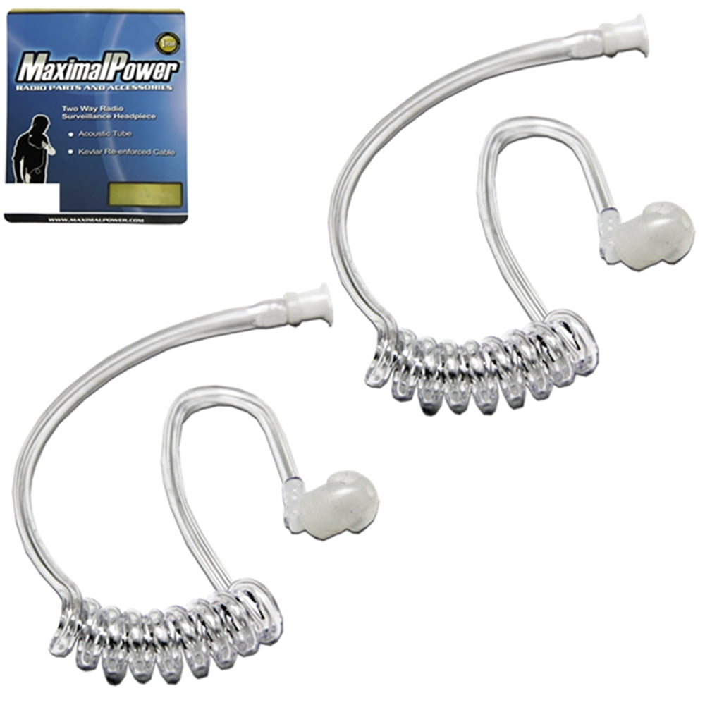 20X Replacement Transparent Coil Acoustic Tube&Earplug for 2-Way Radio Earpieces 