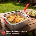 thumbnail image 4 of Megamaster 12QT Outdoor Propane Deep Fryer Pot Kit with Basket, 54,000 BTU Gas Aluminum Fish Fryer Kit, 0-10 PSI Regulator, 5" Thermometer, For Chicken Wings, Seafood, French Fries - 840-45009, 4 of 7