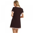 thumbnail image 4 of Pyjama d'Été pour Femmes Manches Courtes Col Cœur Pêche Robe de Nuit Décontractée Robe de Sommeil Ample Confortable Pyjama Robe de Maison Décontractée, 4 of 5
