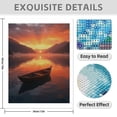 thumbnail image 3 of Diamond Art Kit for Adults, Sunset Tranquil Lake Boat Reflection Diamond Painting for Adults Beginners, DIY Diamond Art Painting Kits, 5D Diamond Painting Crafts for Home Decor 12x16 Frameless, 3 of 7