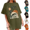 thumbnail image 1 of Fiudx Ropa de Mujer Camisetas Informales con Estampado de Flores para Mujer, Camisetas Extragrandes de Manga Corta, 1 of 7