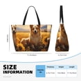 thumbnail image 2 of Yiaed Pastoral Sunflower Corgi Print Large Capacity Beach Travel Bag - Waterproof Zipper Vacation Tote for Sandproof Storage, and Camping, 2 of 5