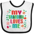 thumbnail image 3 of Inktastic My Grandma Loves Me Girls Girls Baby Bib, 3 of 4