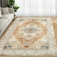 thumbnail image 2 of FairOnly 8'x10' Camel Area Rugs for Living Room Vintage Boho Machine Washable Rugs Low Pile Soft Rugs for Bedroom Indoor Floor Carpet, 2 of 7