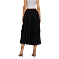 thumbnail image 5 of Raccmtaty Women's Midi Skirts Solid Color Ruched Elastic Waist Skirts Spring Summer Big Swing Casual Tulle Skirts, 5 of 7