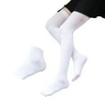 thumbnail image 2 of CATIEBYE Women's Over Knee White Nylon Stockings, 1 Pair, 27.5 Inch, Soft Stretchy Thigh High Socks for Fashion, 2 of 6
