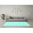 thumbnail image 3 of Ahgly Company Indoor Square Oriental Light Blue Traditional Area Rugs, 4' Square, 3 of 4