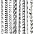 thumbnail image 1 of Jiaroswwei 2-9mm Men's Women's Stainless Steel Silver Plated Twist Link Chain Necklace, 1 of 1