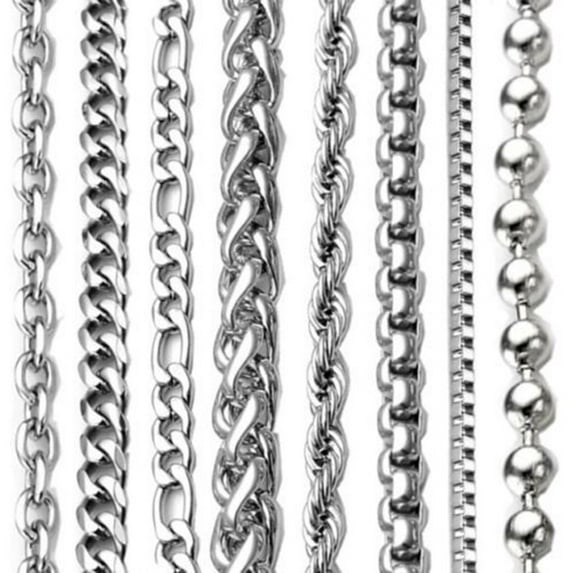 Jiaroswwei 2-9mm Men's Women's Stainless Steel Silver Plated Twist Link Chain Necklace