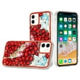 thumbnail image 6 of For Apple iPhone 16e (E edition) Case, Bling Crystal 3D Full Diamonds Luxury Sparkle Rhinestone Hybrid Phone Cover (Red Exquisite Garden Flower), 6 of 7