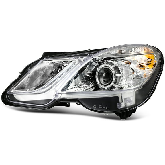 cciyu Headlight Assembly Replacement Fit 2010-2013 for Mercedes Benz W212 E350 E550 Chrome Housing Driver Side MB2502182 2128209561 (Bulbs Not include)