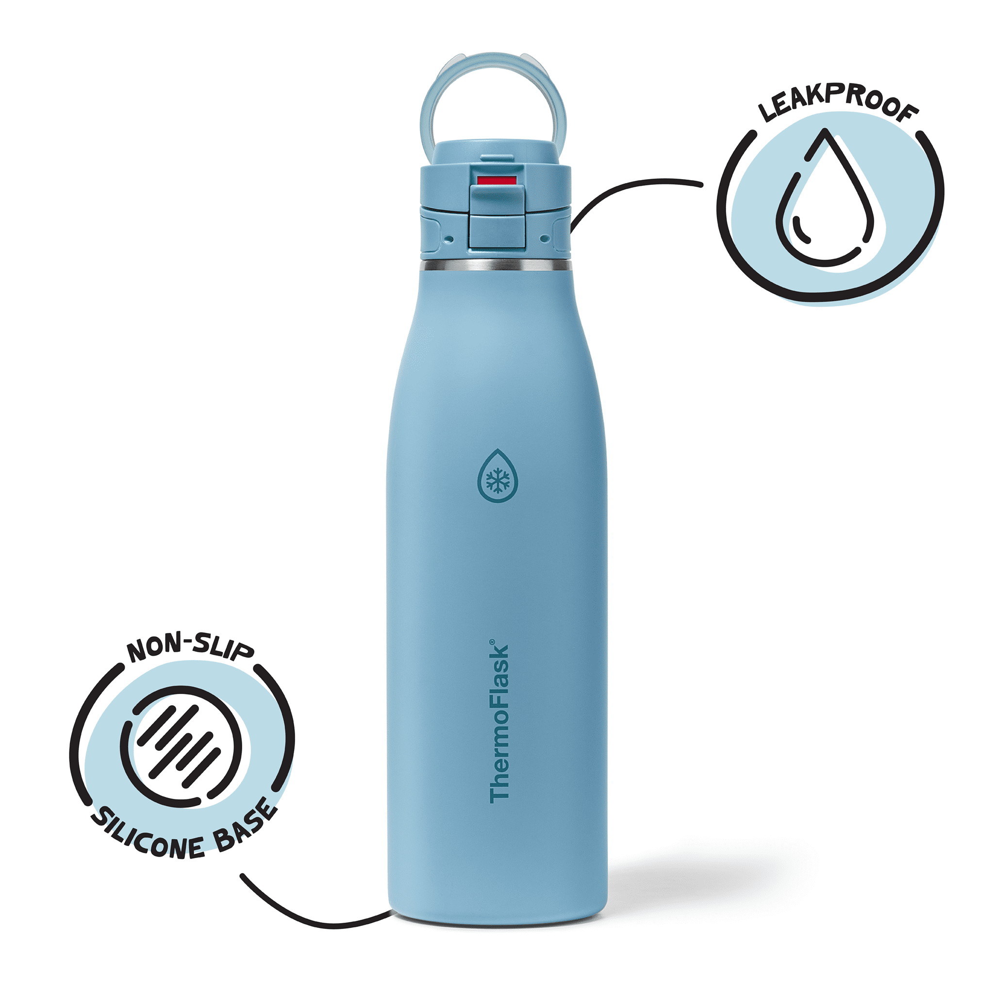 ThermoFlask Traveler 25 oz Insulated Travel Coffee Mug, Durable Stainless Steel, BPA-Free, Dishwasher Safe, Shaded Teal