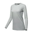 thumbnail image 2 of A2Y Women's Basic Solid Soft Cotton Long Sleeve Crew Neck Top Shirts Light Grey S, 2 of 3