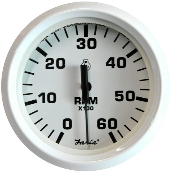 Faria - 3003.3484 33103 Dress Tachometer (6000 RPM) Gas - 4", White