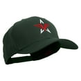 thumbnail image 5 of Captain Abstract Star Shape Embroidered Solid Cotton Twill Pro Style Cap - Dk Green OSFM, 5 of 5