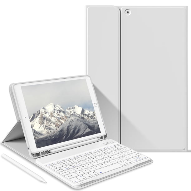Funda con Teclado JKSML para iPad Generación 9/8/7 de 10.2" Bluetooth Gris