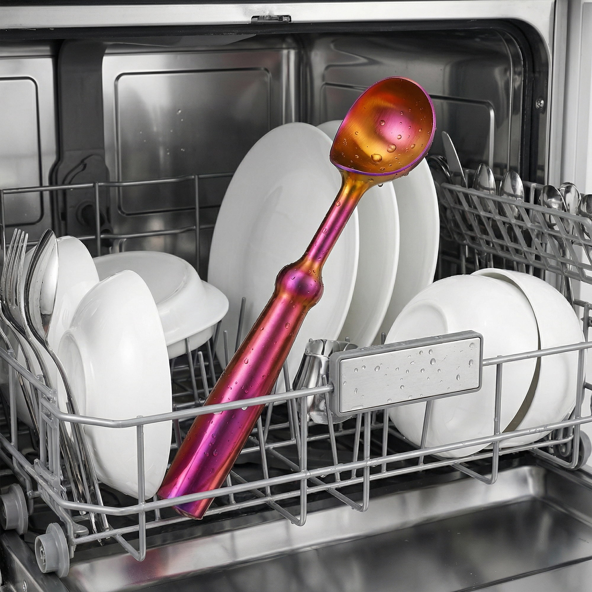 Unique Bargains Stainless Steel Ice Cream Scoop for Easy Release Red