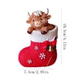 thumbnail image 3 of Highland Cow Christmas Figurine Festive Tabletop Decor, 3 of 5
