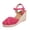 Hot Pink, variant on Rokment Womens Boho Beach Crochet Espadrilles Wedges Dress Sandals Spring Summer Fashion Casual Lace Closed Toe Platform Chunky High Heels for Woman Bride Wedding Vacation Black Size 6