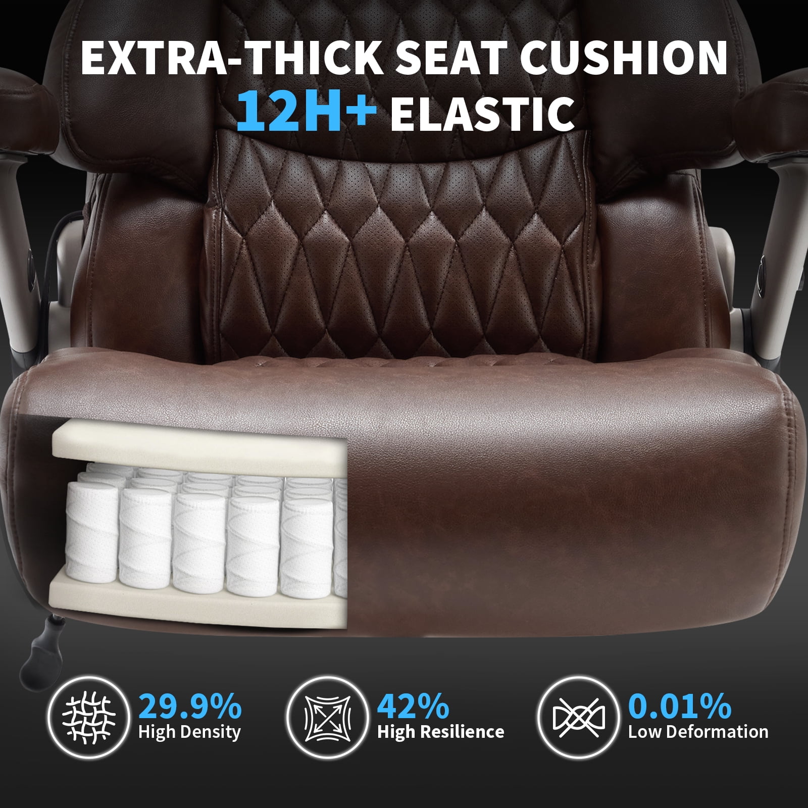 Big and Tall Office Chair 700lbs, High Back Executive Desk Chair with Adjustable 3D Arms&Lumbar Support for Back Pain, Heavy Duty Computer Chair with Strong Mental Base&Dual Rubber Wheels