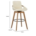 thumbnail image 5 of 30 Inches Leatherette Swivel Barstool, Cream and Brown- Saltoro Sherpi, 5 of 5