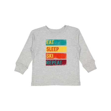 

Inktastic Skiing Eat Sleep Ski Repeat Gift Toddler Boy or Toddler Girl Long Sleeve T-Shirt