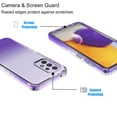 thumbnail image 5 of Takfox for Samsung Galaxy A52 5G Case, Crystal Clear Phone Case Full Body Rugged Cover Slim Shockproof Phone Bumper with [2 Tempered Glass Screen Protector] [Hard PC+Soft TPU ]- (6.5'' 2021)-Purple, 5 of 6