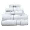 Hotel Style 6-Piece Egyptian Cotton Striped Bath Coordinate Towel Set, Platinum Silver