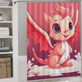 thumbnail image 3 of Cute Dragon Baby Door Shower Curtain Cute Dragon Baby Bathroom Decor Fabric Polyester Waterproof 12 Pack Hooks, 3 of 7