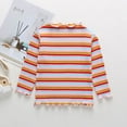 thumbnail image 2 of MeetoTime Girls Long Sleeved Top Loose Striped Printed Ruffled Round Neck Bottoming Shirt 3-8 Years Baby Clothes, 2 of 3