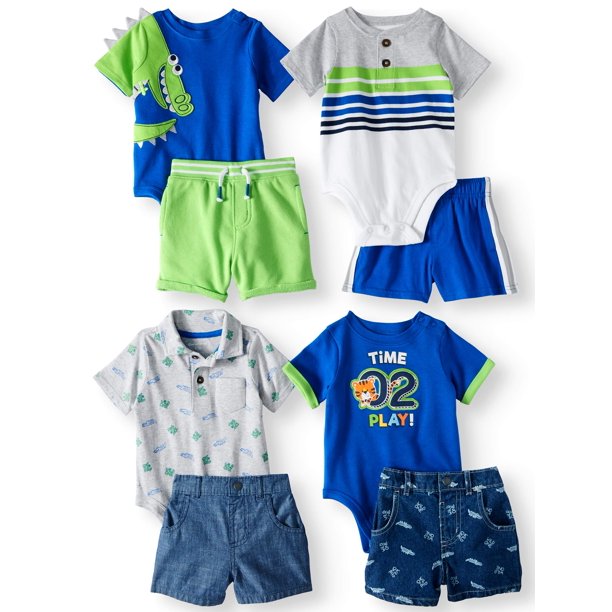 Garanimals Mix & Match Outfits KidPack Gift Box, 8pc Set (Baby Boys