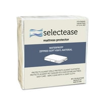 Continental Sleep, Premium Zippered Mattress Protector with Breathable and Noiseless Feature, Water Proof, Premium Quality Fabric Zippered, Fits Mattress 6-Inch to 9-Inch, Twin, White