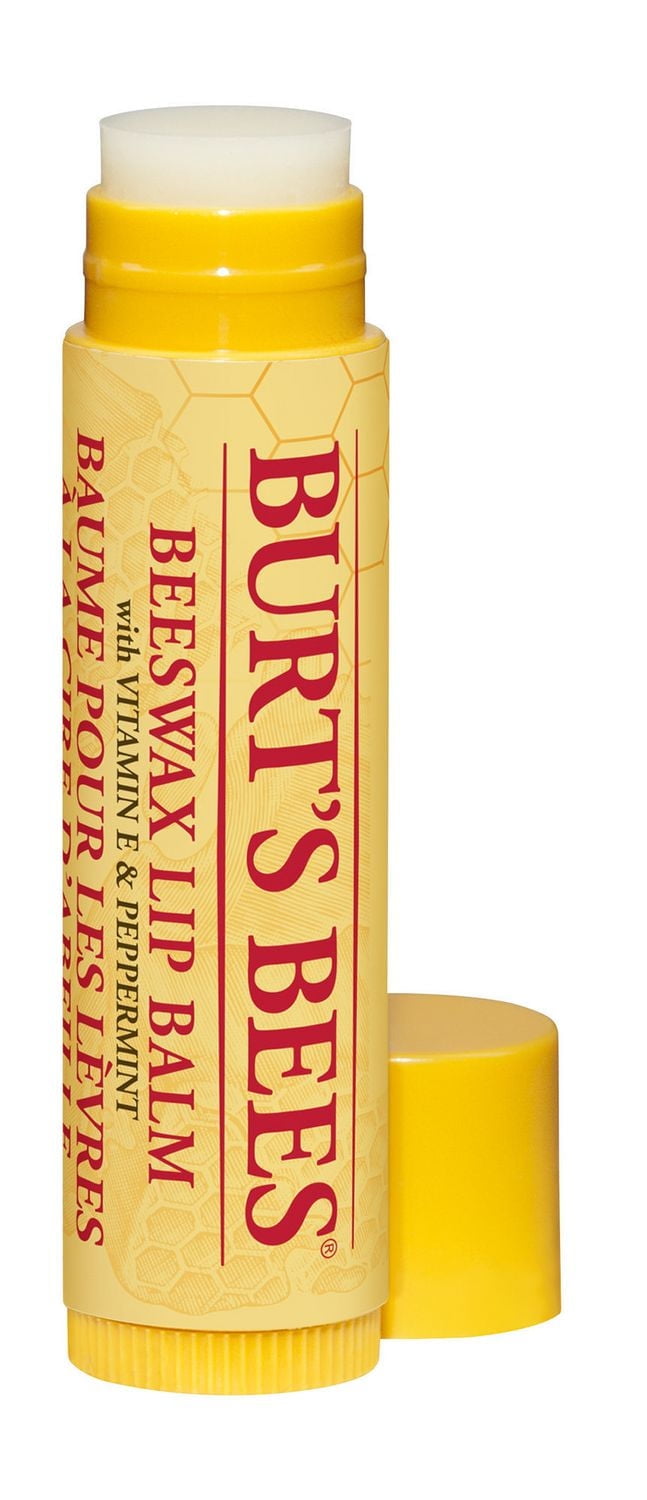 Baume hydratant pour les lèvres d’origine naturelle à 100 % de Burt’s Bees®, formule originale à la cire d’abeille avec vitamine E et huile de menthe poivrée,