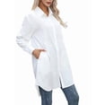 thumbnail image 2 of Vestido Camisero Informal para Mujer, Cuello en V, Botones, Larga, Holgado, Minivestido S, 2 of 8
