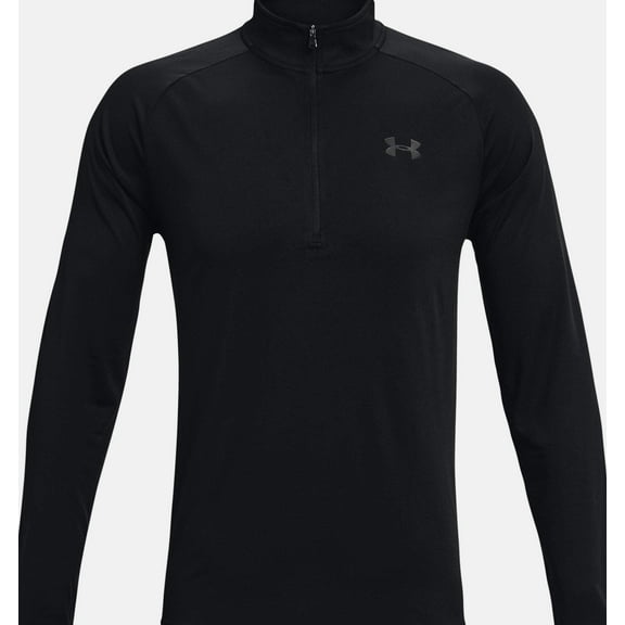 UA Tech™ Men's ½ Zip Long Sleeve-Black / Charcoal -Size 2XL